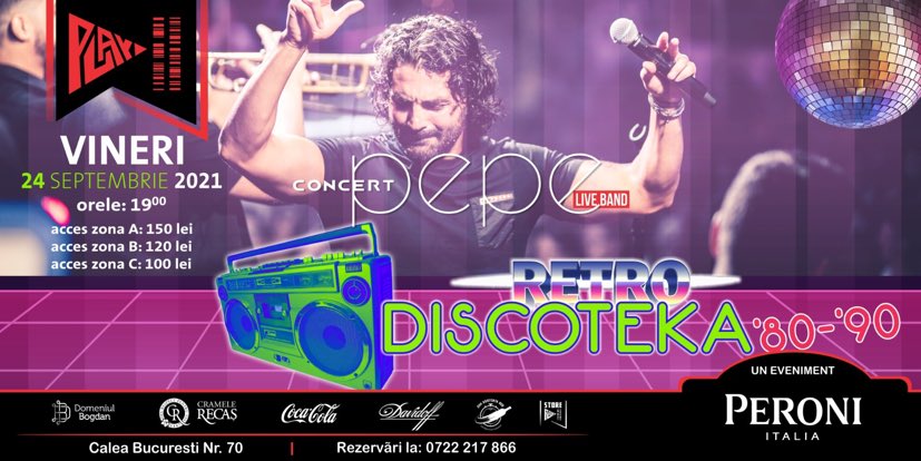 PEPE & Retro Discoteka '80-'90 | live pe terasa Cafe-Teatru Play