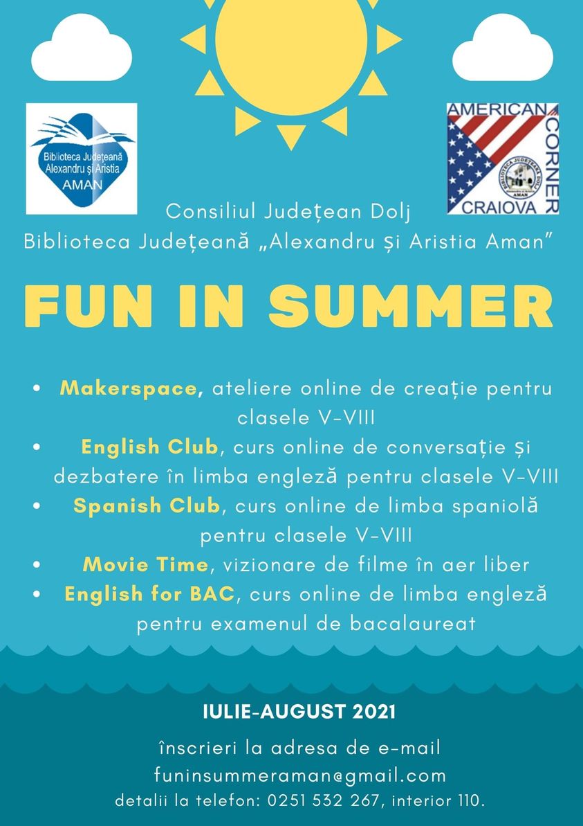 #FunInSummer, for the people of Craiova, at the “Aman” County Library